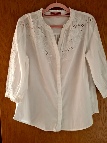 Weiße romantische bluse mit - bluse,